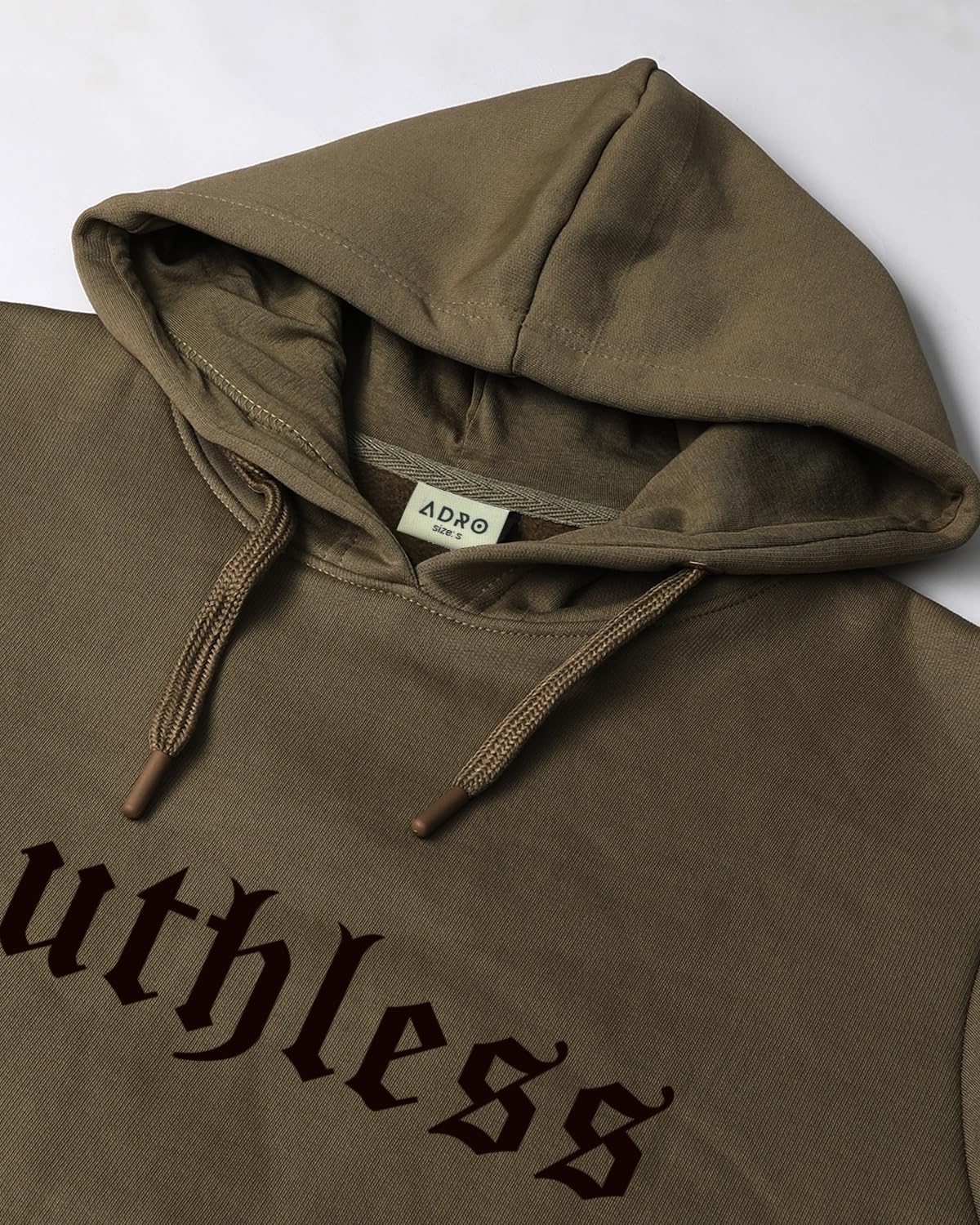 ADRO Men's Cotton Neck Hooded Sweatshirt (H24-RUTH-OL_Olive
