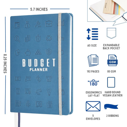 DOODLE 2024 A5 Vegan Leather Hard Bound Productivity Planner Kit|288 Pages|12 Undated Monthly Planners|Note Pages & 200+ Sticker