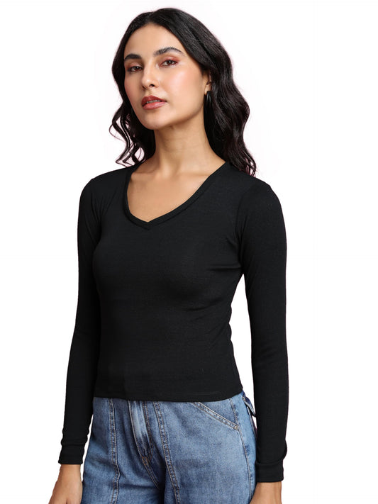Ketch WomenS Solid Regular Fit Tunic Shirt (Khtp000461_Black