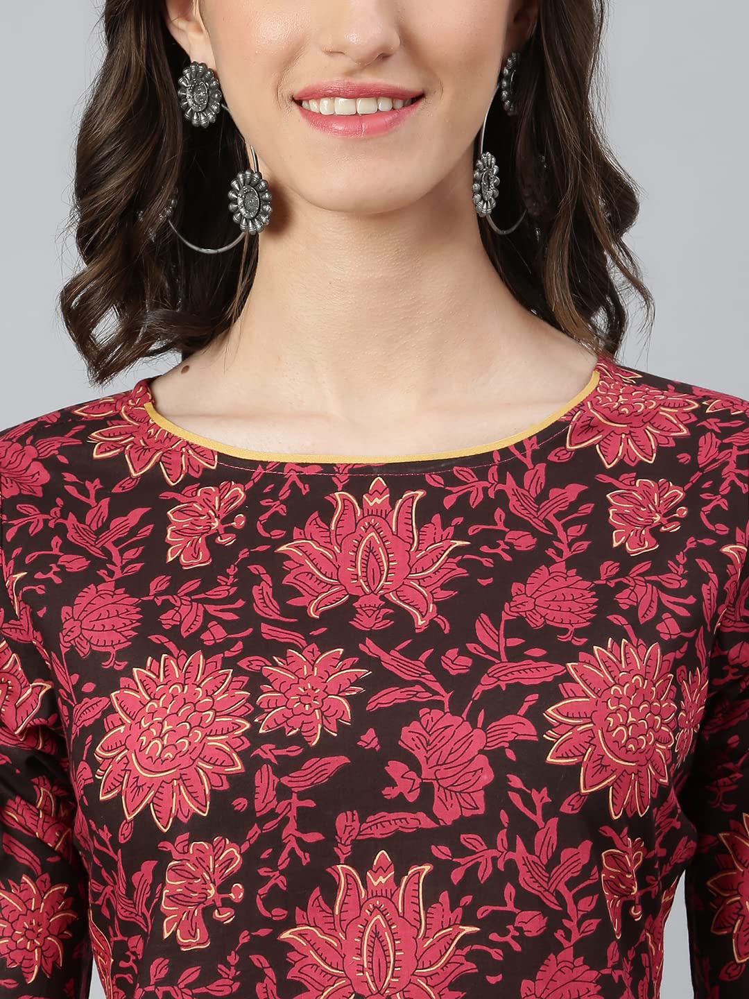 idaLia Black Printed Kurta