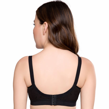 Trylo WomenS Cotton T-Shirt Bra WomenS Non-Wired Bra (Krutika Chiken_Black_38D)