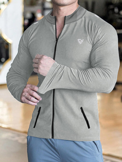 Noble Monk MenS Active Wear Regular Fit T Shirt |Full Sleeves |Casual T-Shirt For Men Cement Grey