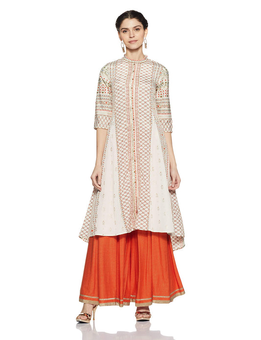 W for Woman Women's 100% Man Made Fiber Straight Kurta