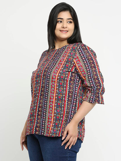 Style Quotient Women Multi Floral Polyester Regular Smart Casual Top