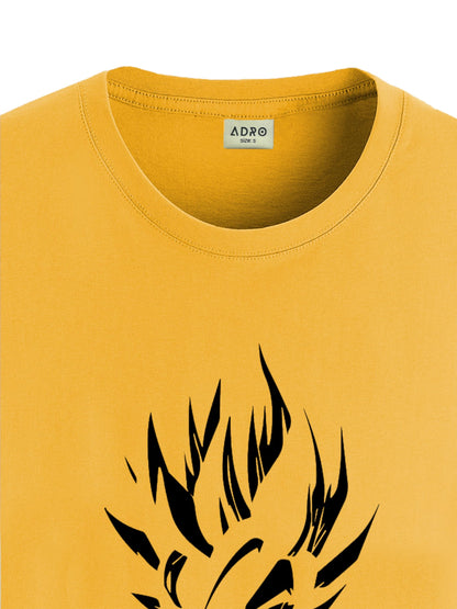ADRO Men's Solid Regular Fit T-Shirt (RN24-GOK-MU_Mustard