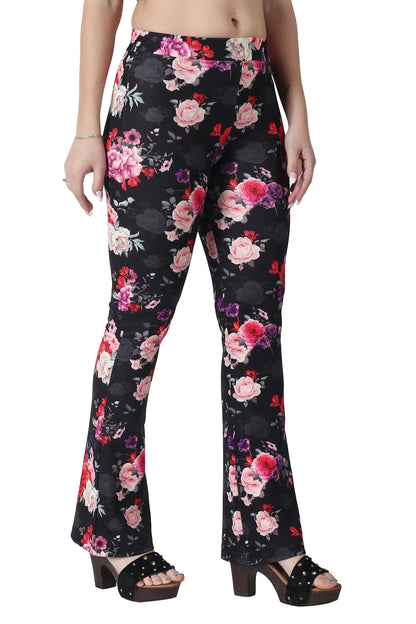 POPWINGS Casual Multicolor Floral Print karara Trouser for Women