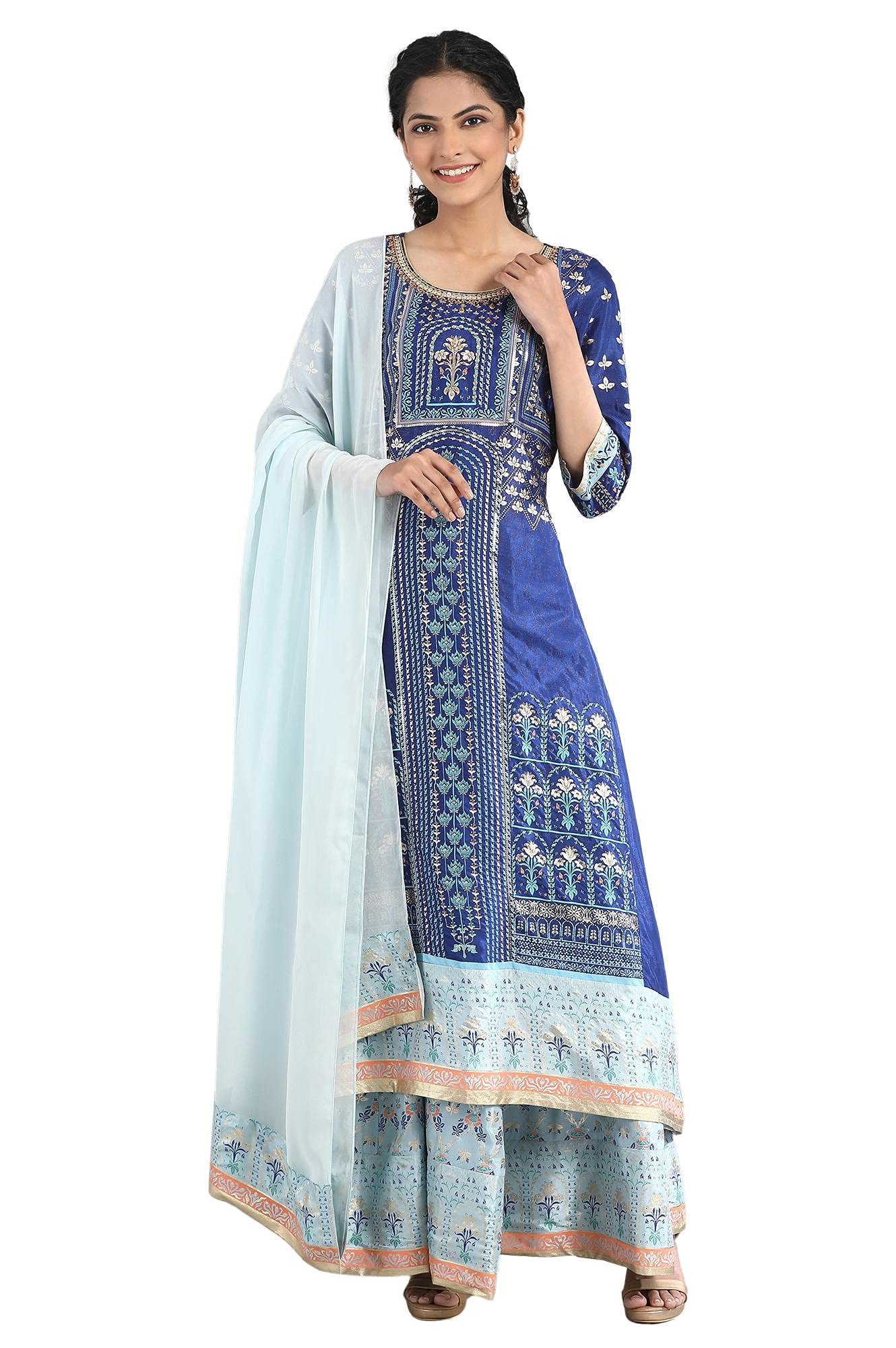 Aurelia Women's Rayon Kurti Skirt Set Drape