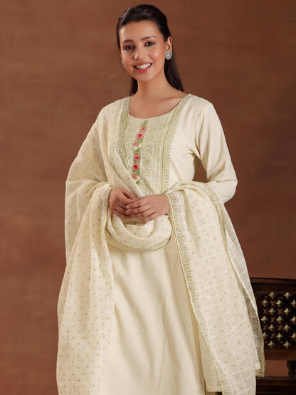 Libas WomenS Pure Cotton Kurta Sets (27518_Off White