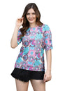 OM SAI LATEST CREATION Women Printed Slub Rayon Top with Half Sleeves for Office Wear, Casual Wear,Top for Women/Girls Top (Medi