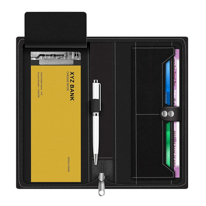 FEDUS Cheque Book Holder, Vegan Leather Expanding Handmade Multiple Cheque Book Holder for Cards, Women/Men Cheque Book Wallet, 