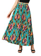 Kzully Crepe Western Skirt Green