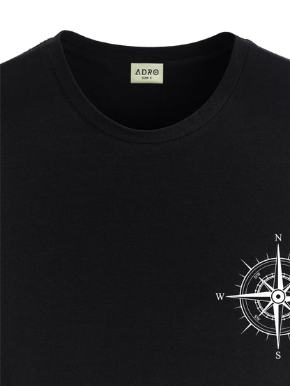 ADRO Tshirt for Men | Printed T Shirt for Men | 100% Cotton Tshirt | Graphic Printed T-Shirt | Chest Printed Tshirt | Unisex Tsh