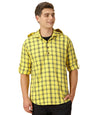 Thomas Scott 100% Cotton Checkred Hodiee Half Placket Shirts for Mens