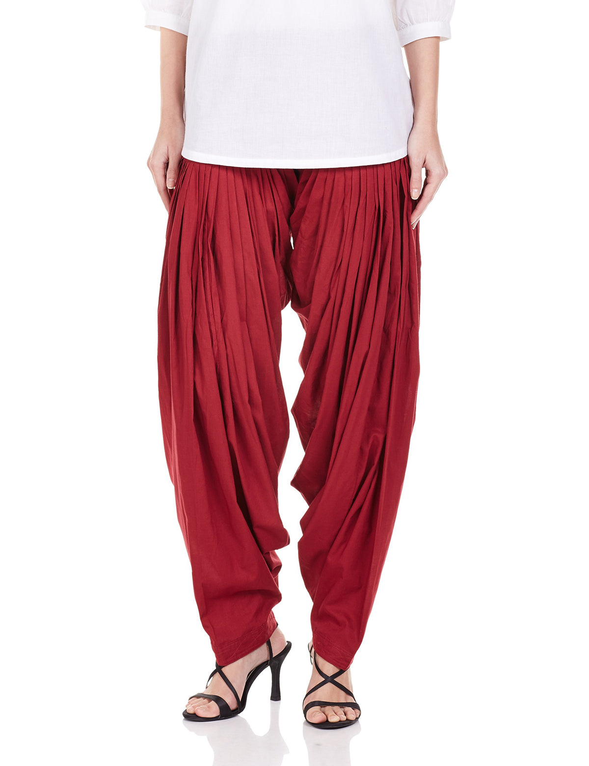 Aurelia WomenS Regular Fit Cotton Patialas (Crk60025-00632_Red_Fs_Red_Free Size)