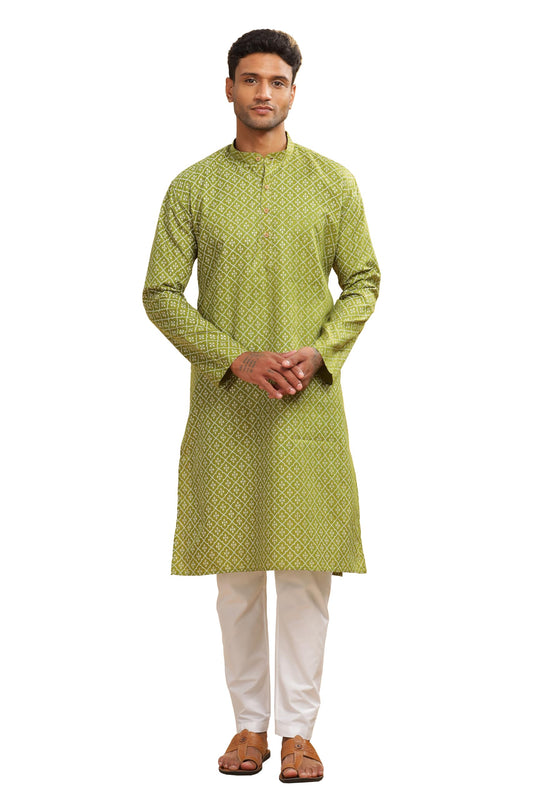 Be Active MenS Cotton Regular Kurta (C-399-2_Green