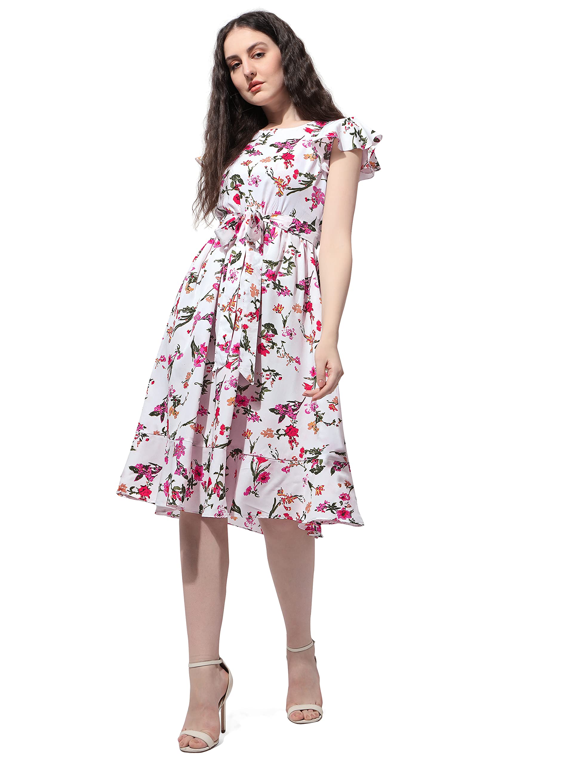 Oomph! WomenS Western & Fusion Wear Western Dresses For Women White - Md508