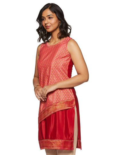 Aurelia Women's Synthetic Asymmetrical Hemline Kurta