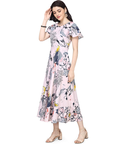 Oomph! WomenS Crepe A-Line Maxi Dress - Pale Pink