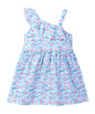 ONE SHOULDER RUFFLE DRESS MULTI - COL