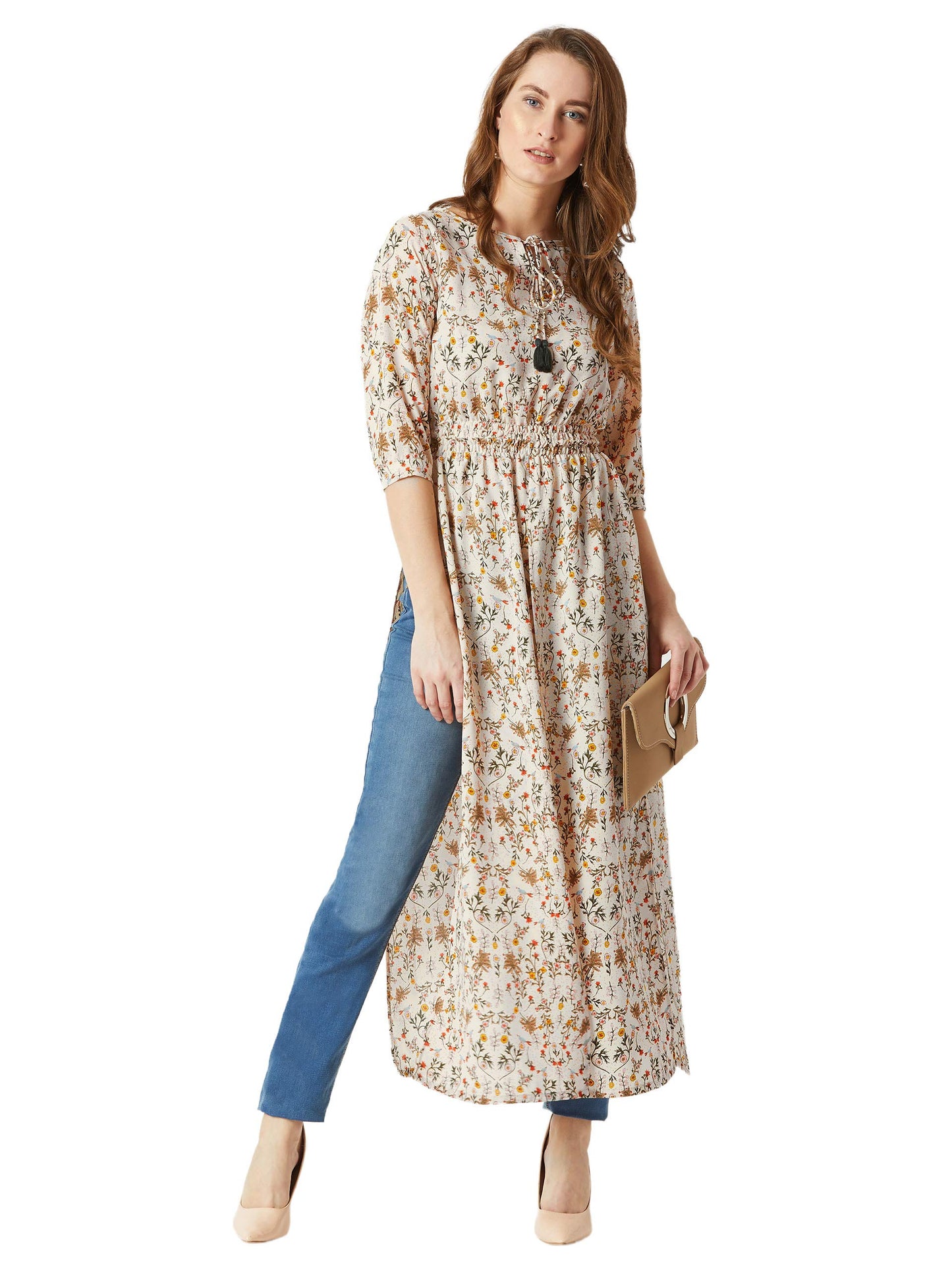 Miss Chase WomenS Floral Printed Maxi Top (Mcaw18Tp11-96-192-04, Multi-Coloured, Medium)