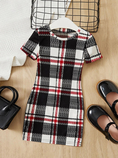 TAGAS Young Girl Contrast Dobby Mesh Puff Sleeve Dress || Girls Dress || Party Dress for Girls ||Fency Dress||(GCD) White