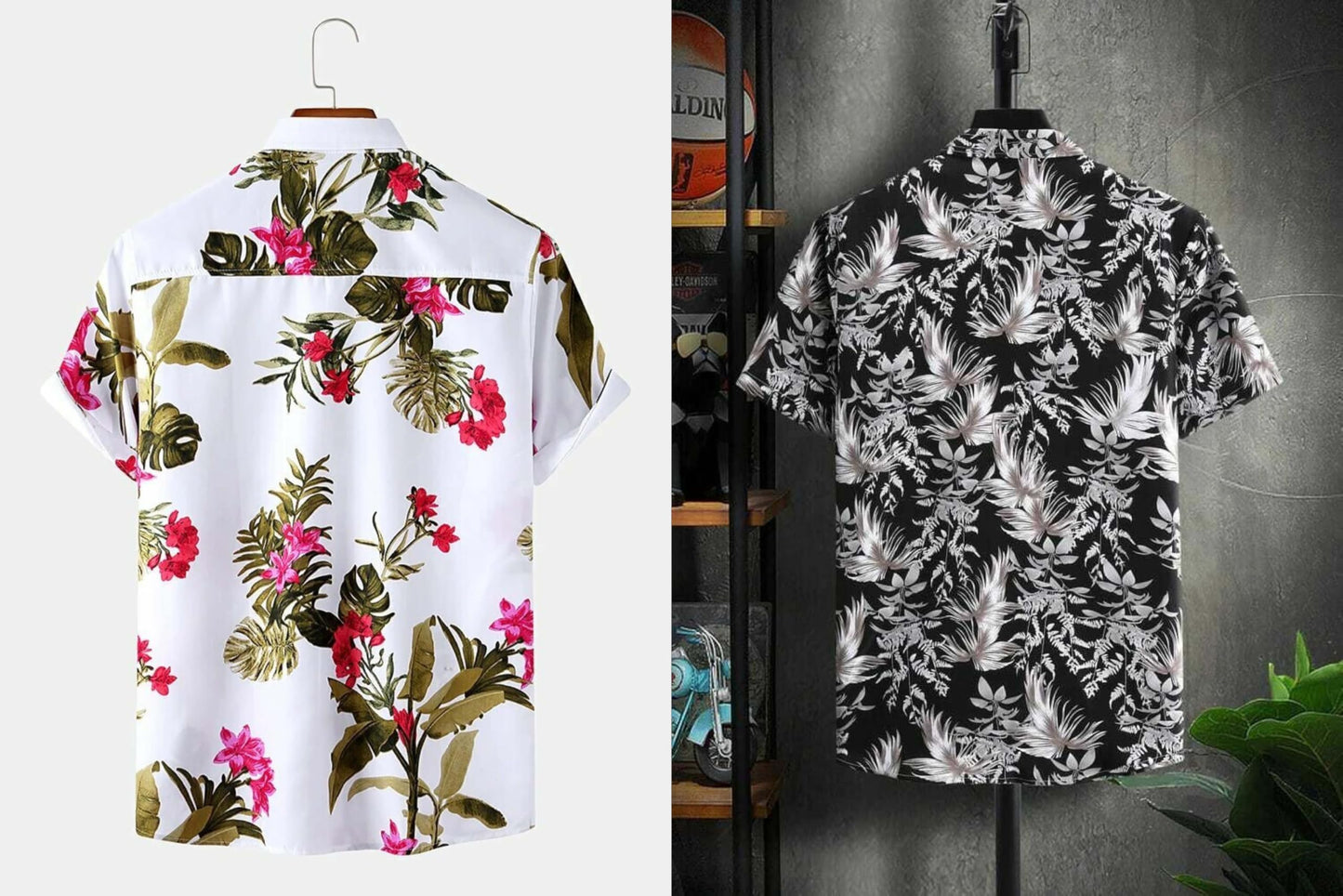 Rebelify Half Sleeve Printed Shirts For Men Regular Fit Printed Spread Collar Casual Shirt Lycra Fabric With Combo Shirt (Pack O