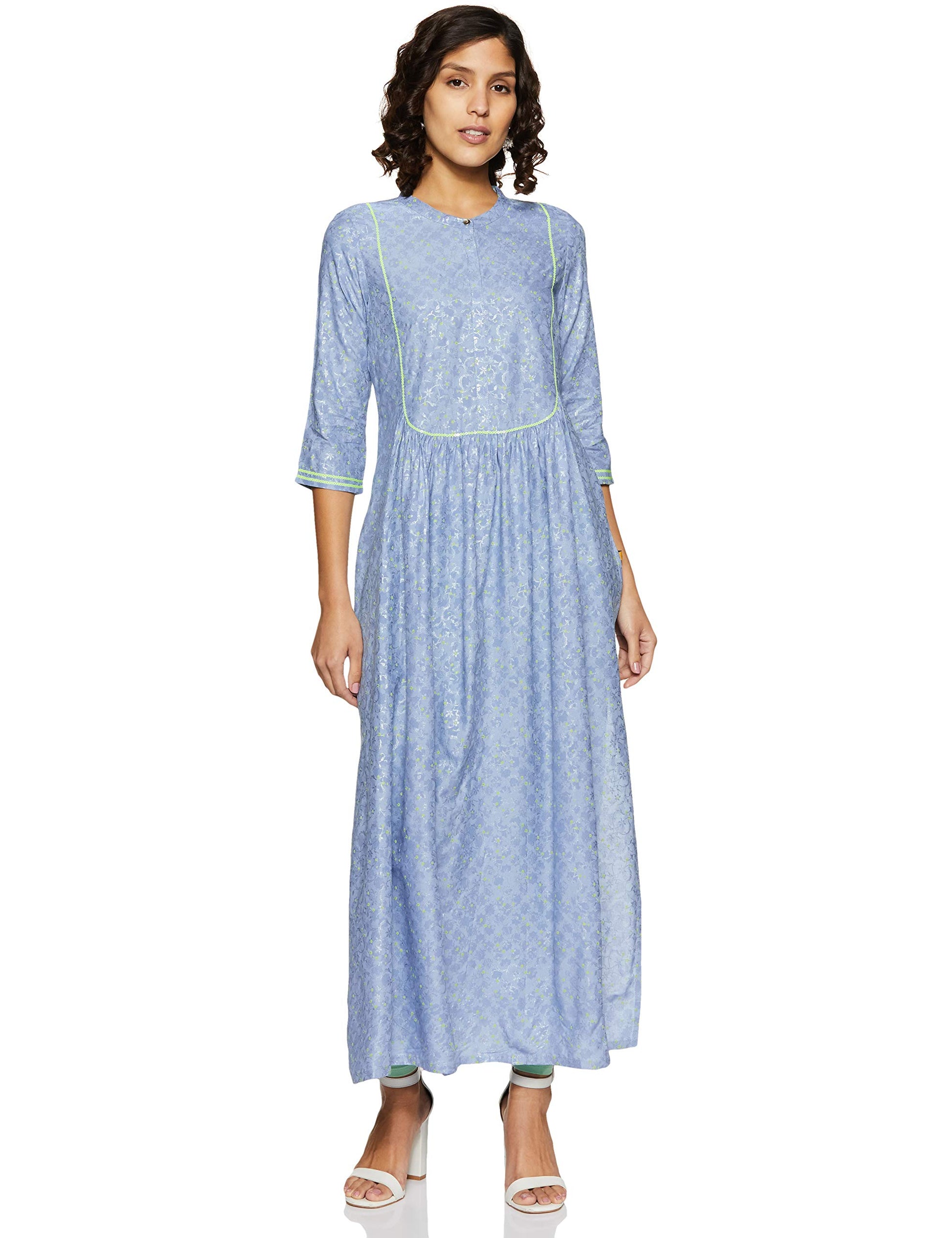 Aurelia Women'S Rayon Solid Straight Fit Kurta (19Aua10807-500645_Blue_Small)