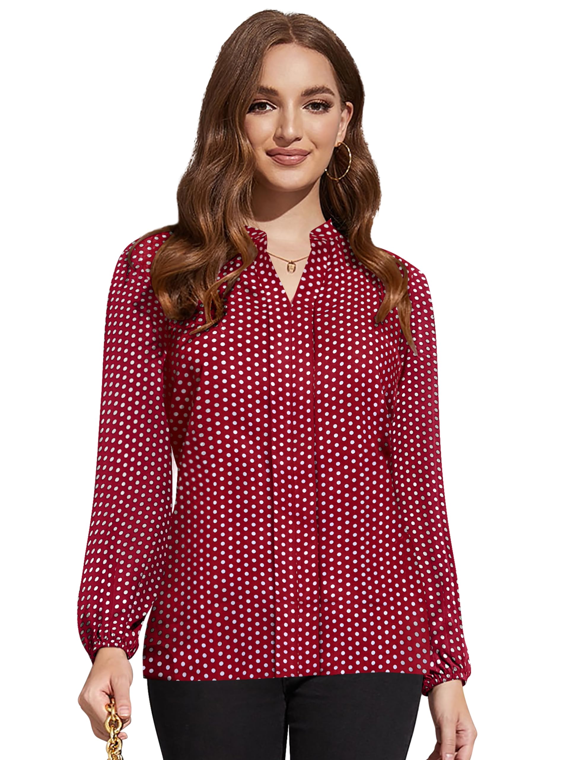 Toochki Womens Maroon Muslin Polka Dot Straight Western Top | Winter Top | Western Top | Top for Women | Latest Women Top | Tre
