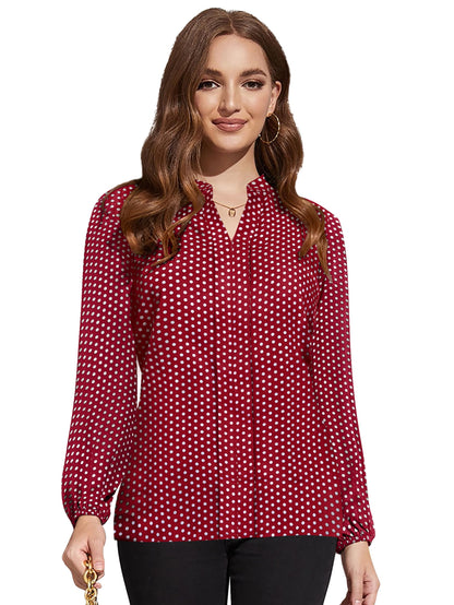 Toochki Womens Maroon Muslin Polka Dot Straight Western Top | Winter Top | Western Top | Top for Women | Latest Women Top | Tre