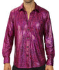 WULFUL Men Dress Shirt Sequins Long Sleeve Button Down Shirt Luxury Disco Party Nightclub Christmas Prom Costume