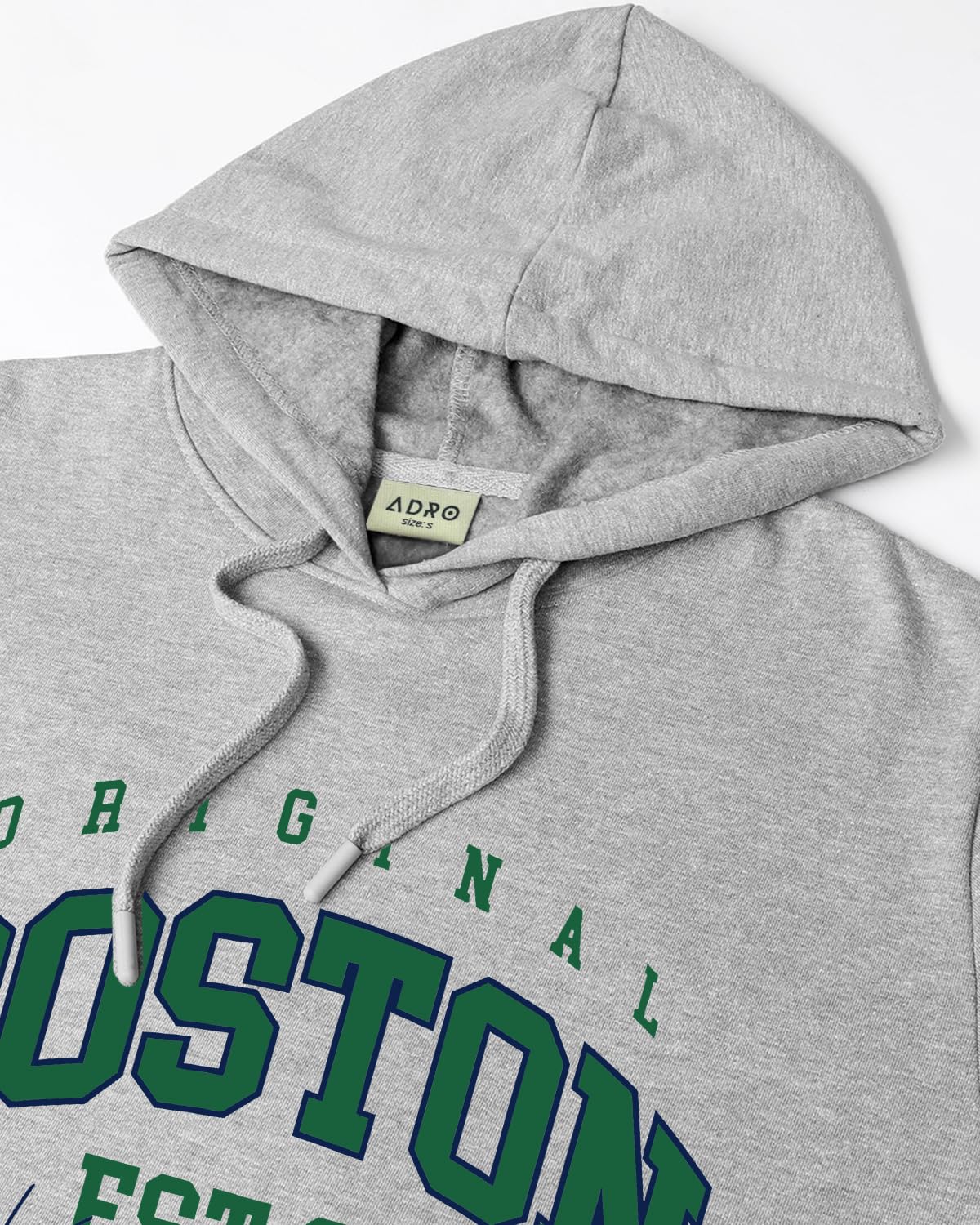 ADRO Men's Cotton Neck Hooded Sweatshirt (H24-BOST-GR_Grey