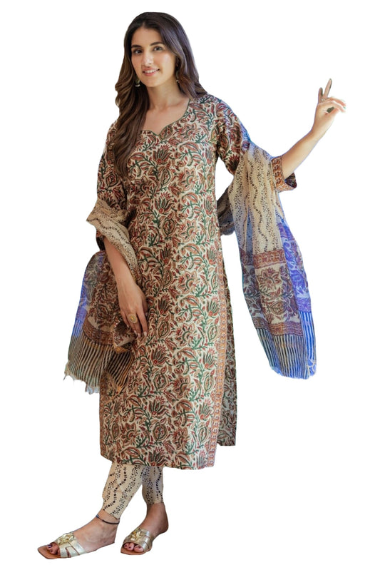 ANNI DESIGNER Women's Casual Style Rayon Blend Kurta With Pant & Dupatta