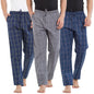 XYXX Mens Super Combed Cotton Checkered Checkmate Pyjamas [Pack of 3] Elasticated Waist, Drawstring | Loungewear for Men in Pin