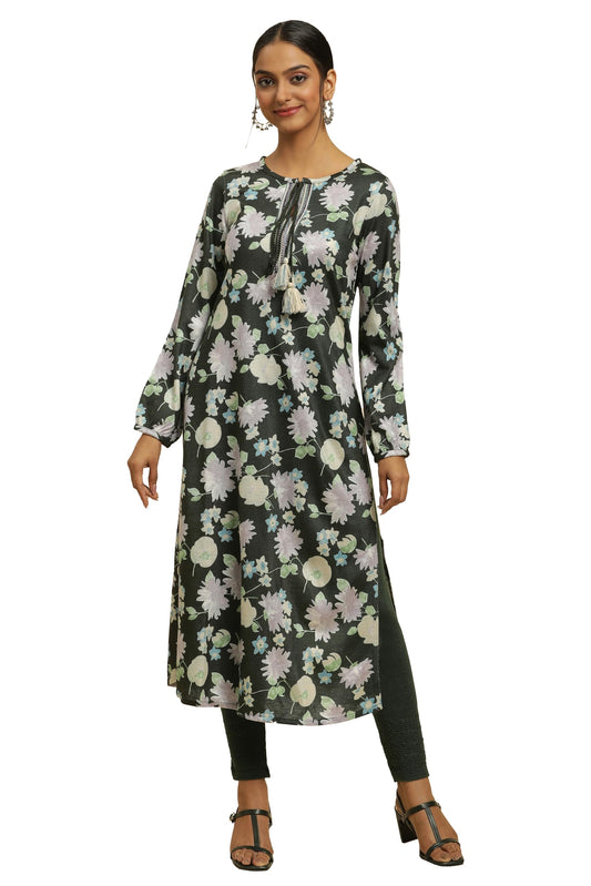 W for Woman Acrylic Women's A-Line Flared Kurta & Tight