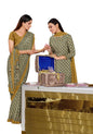 Vimla WomenS Crepe Silk Printed Uniform Unstitched Salwar Suit And Saree With Unstitched Blouse Piece | Crepe Silk Sarees For W