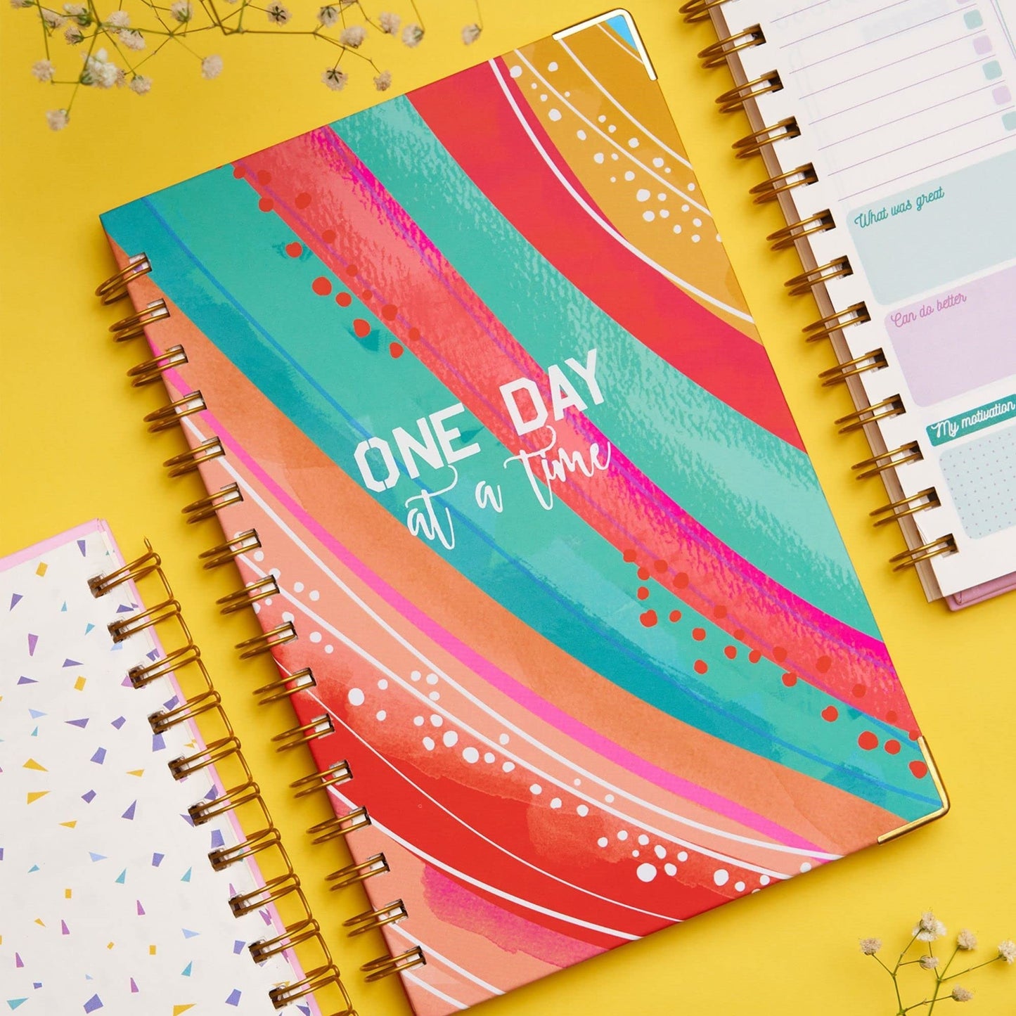 Doodle Undated Daily Planner I A5 I Hard Cover I Wiro Bound I192 Ruled Pages I 80 Gsm I Lay Flat Design I Metal Corners I Plan Y