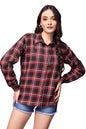 POPWINGS Casual Checks Print Shirt for Women | Cotton Full-Sleeves Women Shirt | Summer Shirt for Women | Stylish Shirt for Wome