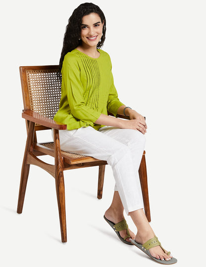 DIGITAL SHOPEE Women Cotton Trouser Pant for Women | Girls Formal Casual Daily Party Office Wear White