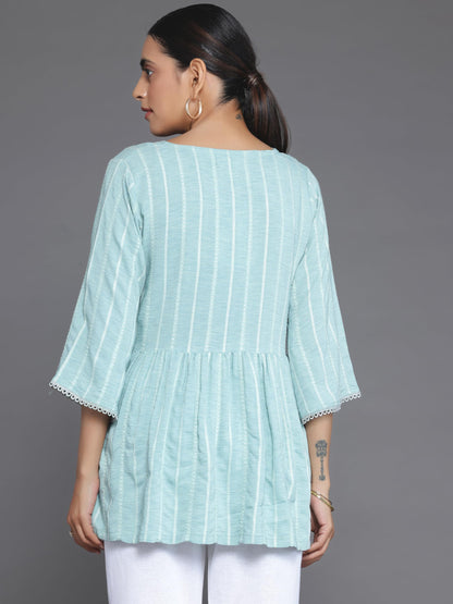 Libas WomenS Cotton Blend Regular Kurti (26906_Blue