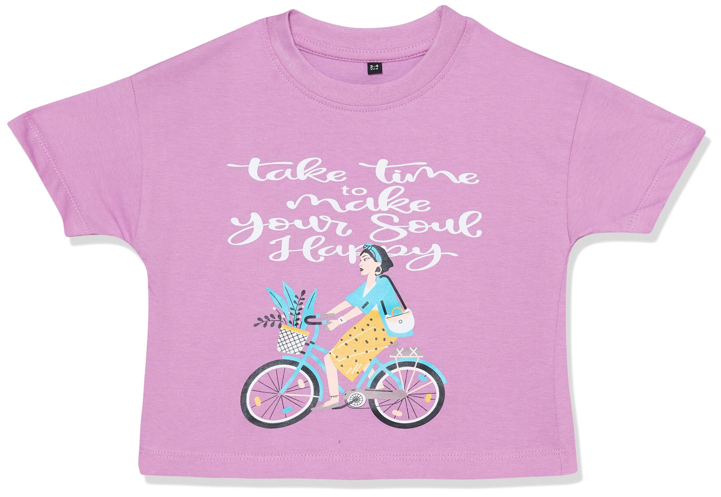 T2F Girls Cotton Printed Oversized Fit Crop Top (Pack of 5)