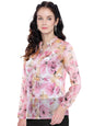 Toochki WomenS Pink Georgette Floral Straight Western Top | Winter Top | Western Top | Top For Women | Latest Women Top | Trend