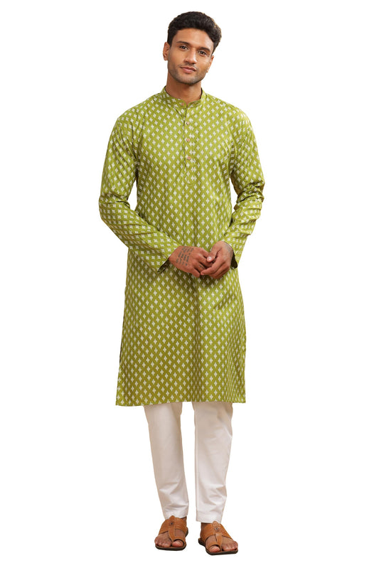 Be Active MenS Cotton Regular Kurta (C-399-3_Green