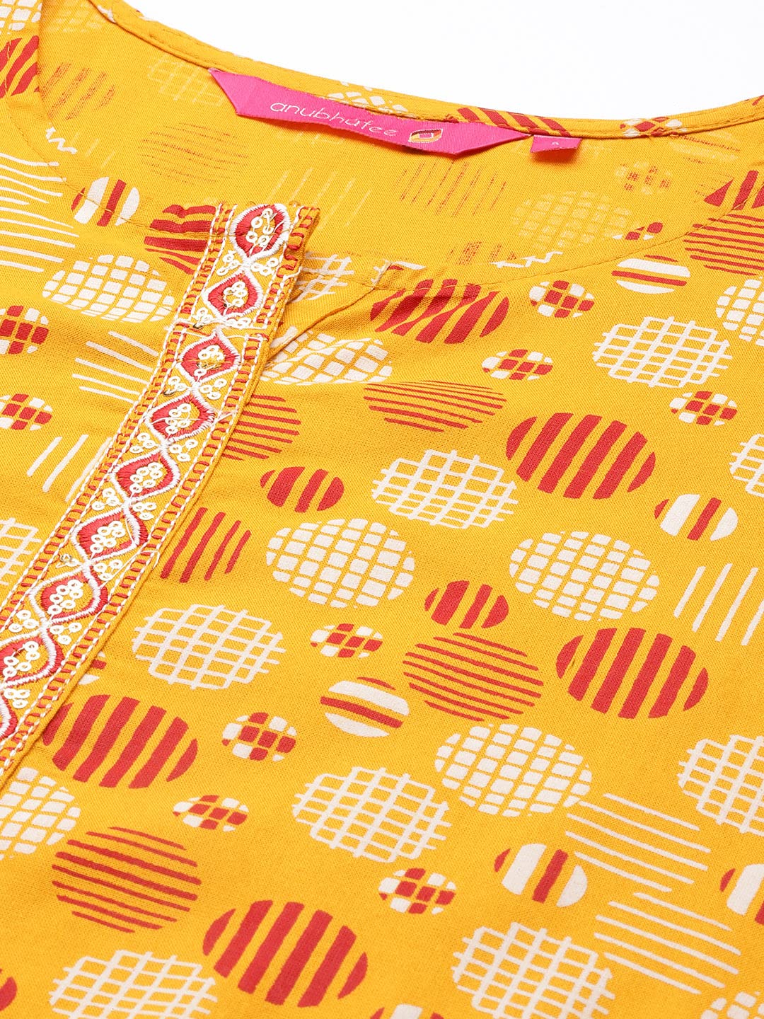 anubhutee Women's Rayon Printed Straight Kurti ABWKA2447_OR_L_Orange