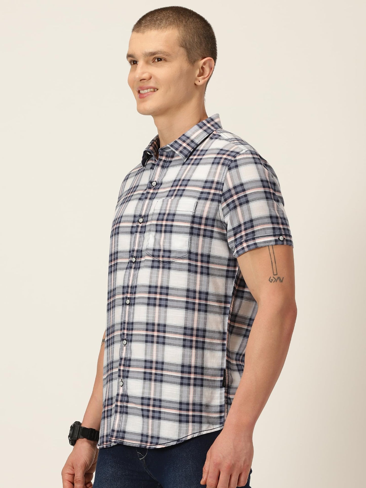 Thomas Scott Cotton Slim Fit Shirt Navy