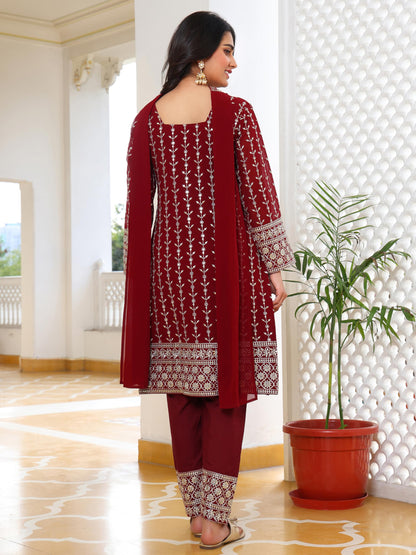 Fashion Basket Georgette Kurta Set With Duptta And Bottom For Women