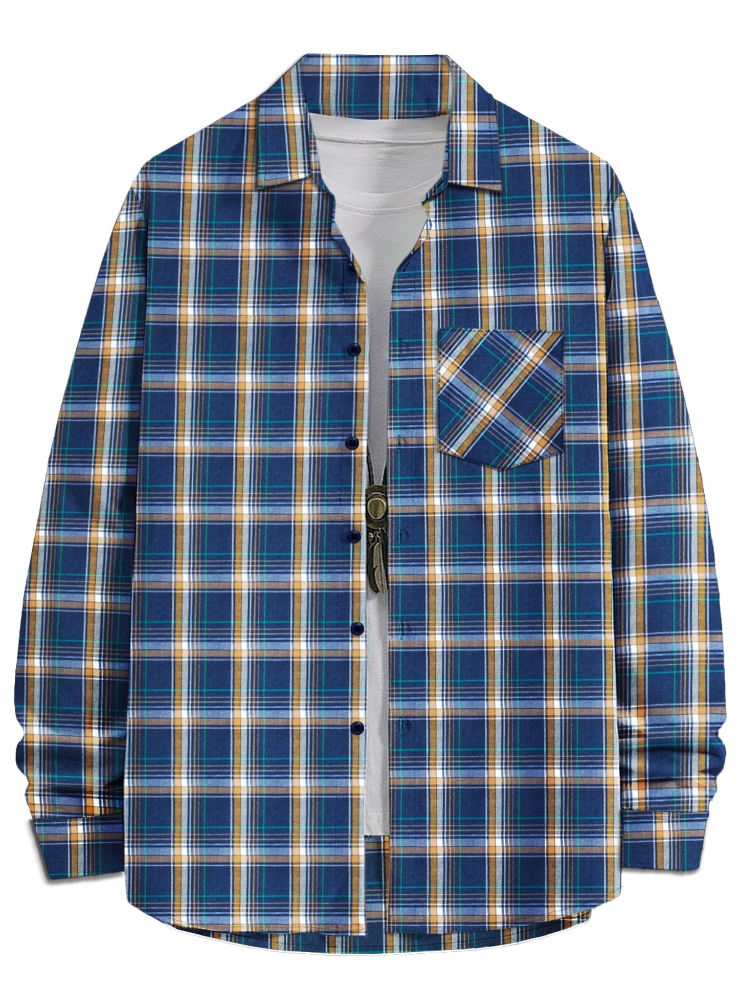 Noble Monk MenS Regular Long Sleeve Cotton Check Shirt | Casual Shirt With Spread Collar