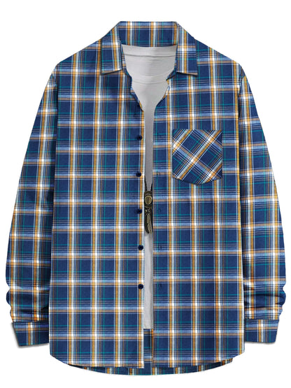 Noble Monk MenS Regular Long Sleeve Cotton Check Shirt | Casual Shirt With Spread Collar