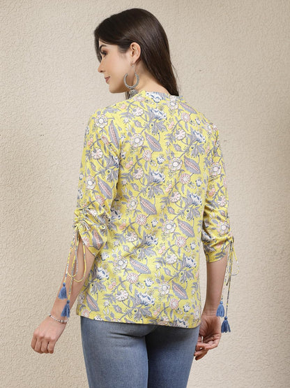 Stylum Womens Floral Printed Cotton Shirt Style Top