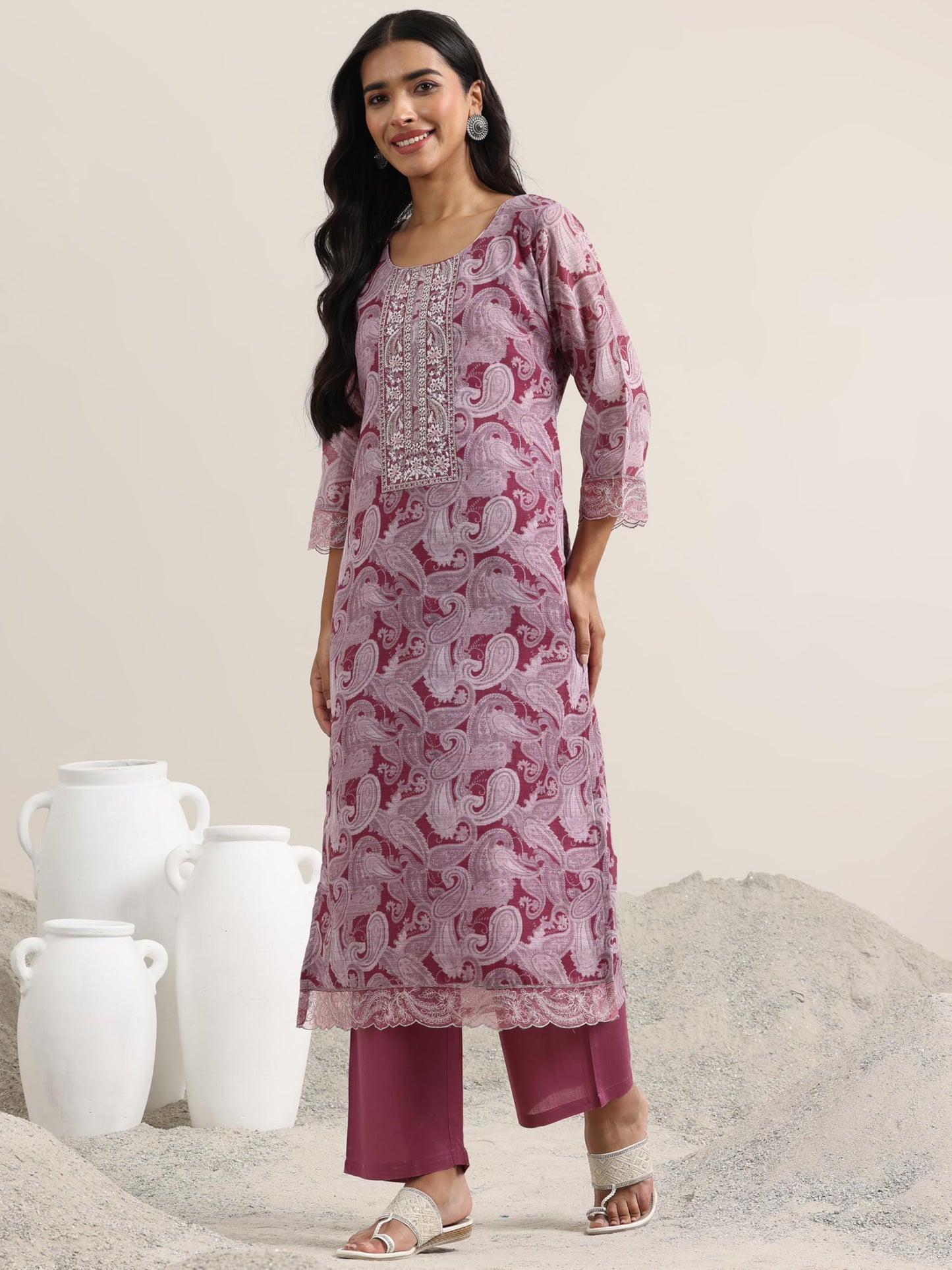 Libas WomenS Linen Kurta Set (99504
