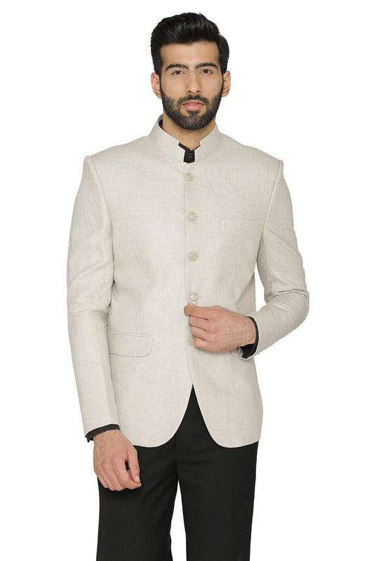 WINTAGE Mens 100% Linen Festive and Casual Blazer Coat Jacket : White